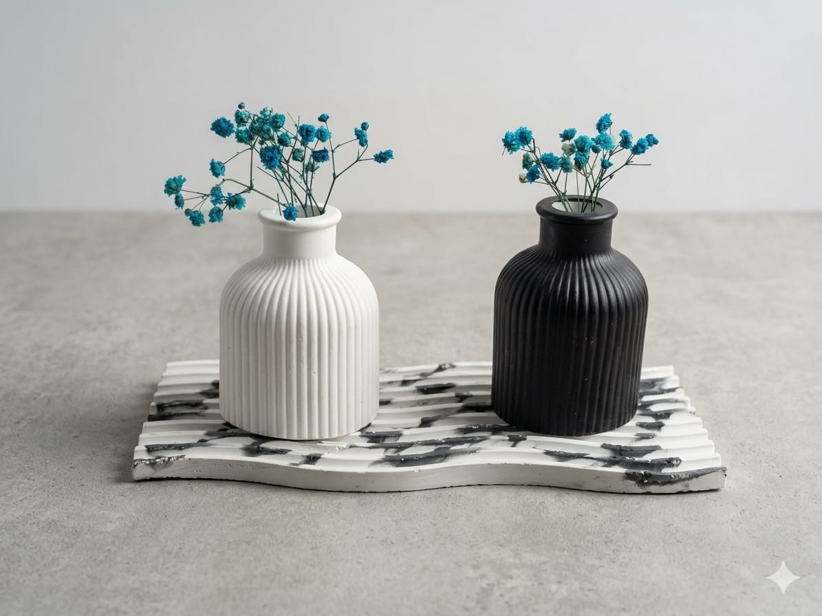 Wavy Tray & mini vase